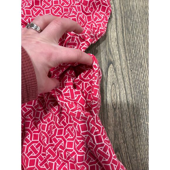 New York & Company Womens Fit Flare Dress Sleeveless Geometric Print Red Size M - Picture 5 of 11